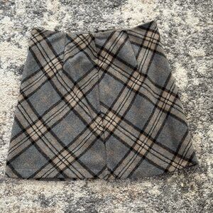 SHEIN Gray and White A-Line Mini Skirt for Work